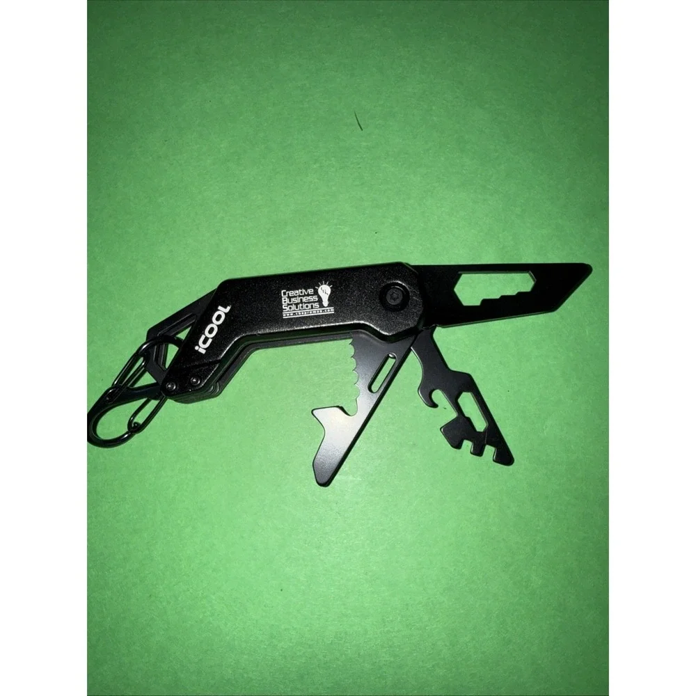 icool Black Coated Multi Tool. 3 Blades Secure Double Clip. New Promotional 5561